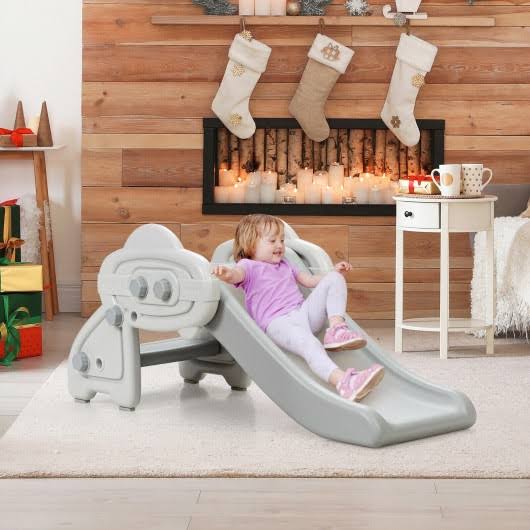 Freestanding Baby Mini Play Climber Slide Set with Anti-Slip Foot Pads H7743