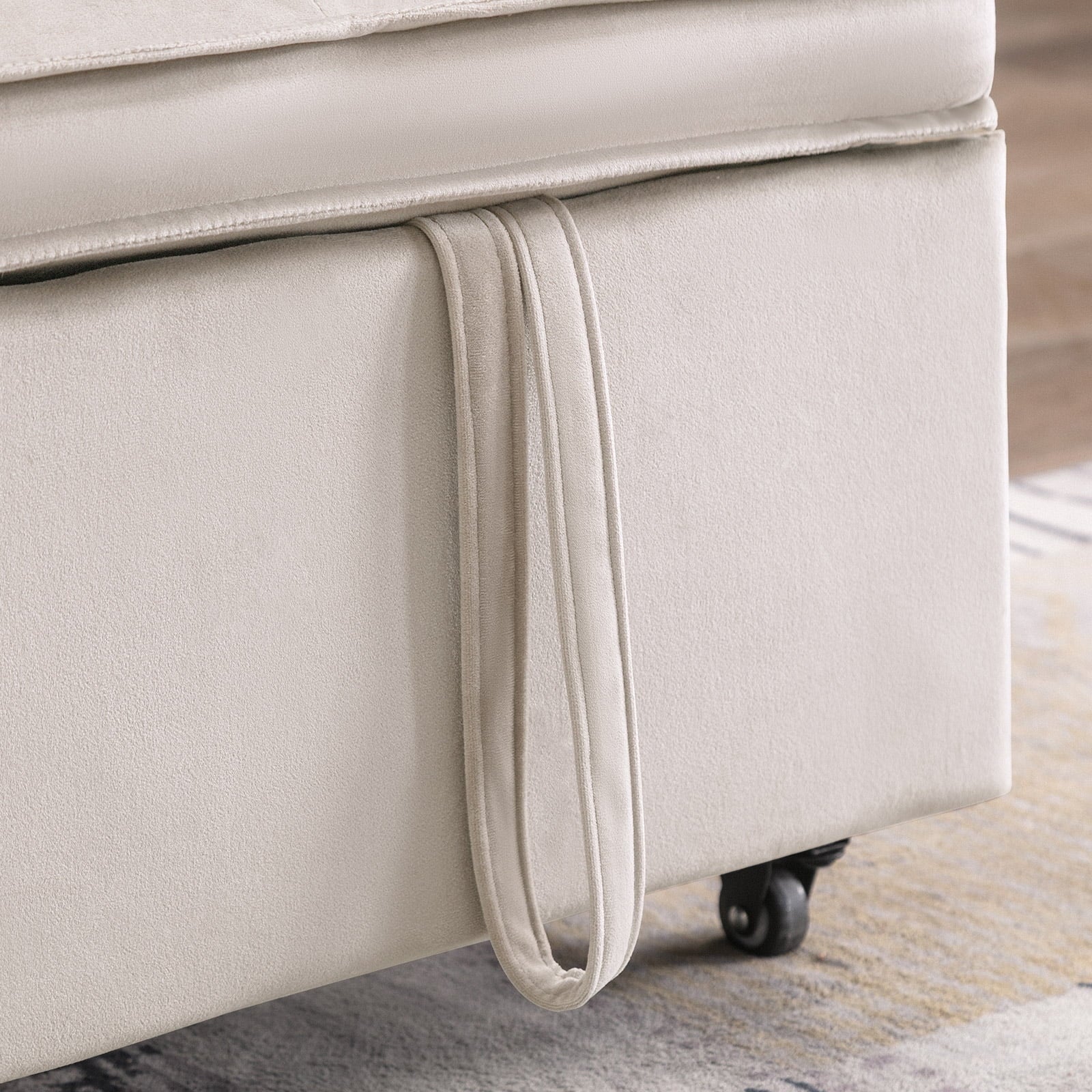 Beige Convertible Sofa Bed Loveseat Z231813
