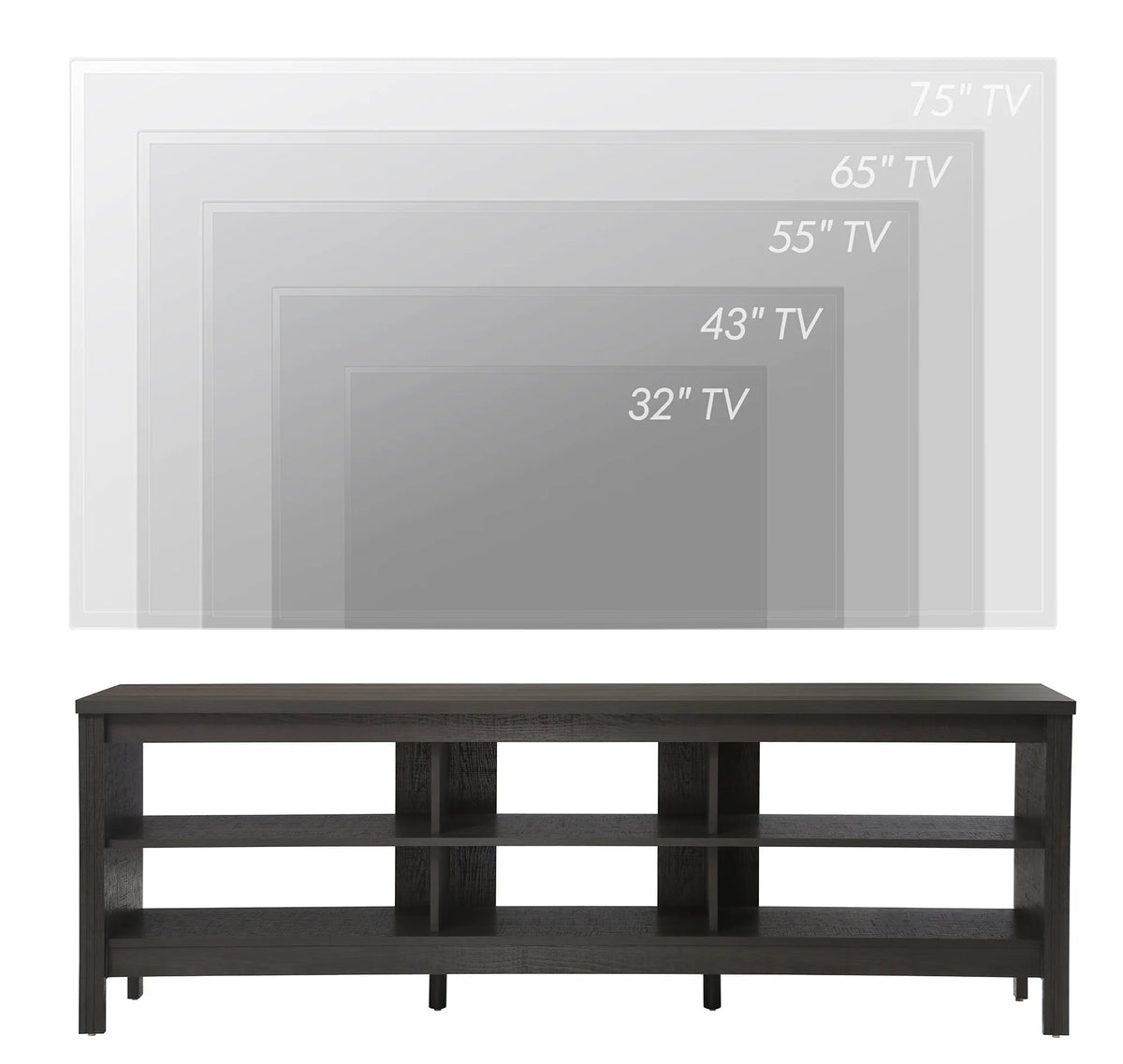 Black TV Stand with 6 Storage Y40987