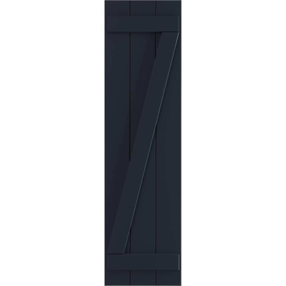 16-1/8x22 x 58x22 PVC Three Board Joined Board and Batten Shutters w/Z-Bar, Starless Night Blue D924