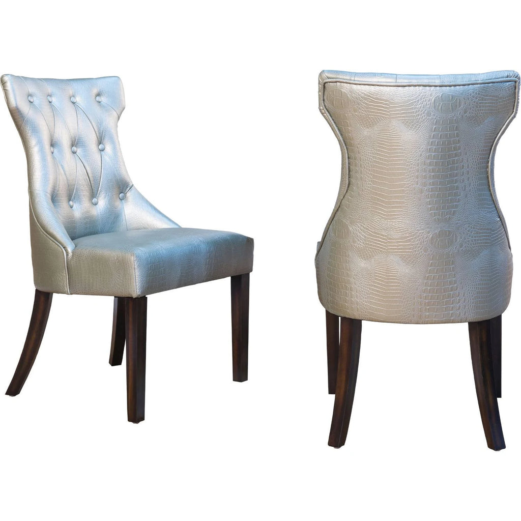 Silver Tufted Dining Side Chair Set of 2 N278247
