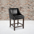 Walnut Counter Height Stool with Faux Leather J7046