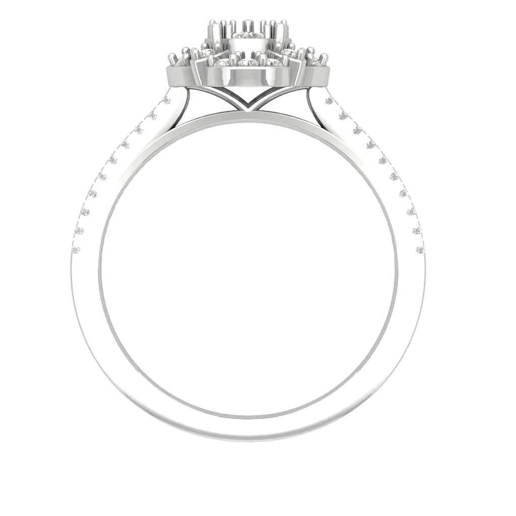 10K White Gold Diamond Cluster Band Ring M1947