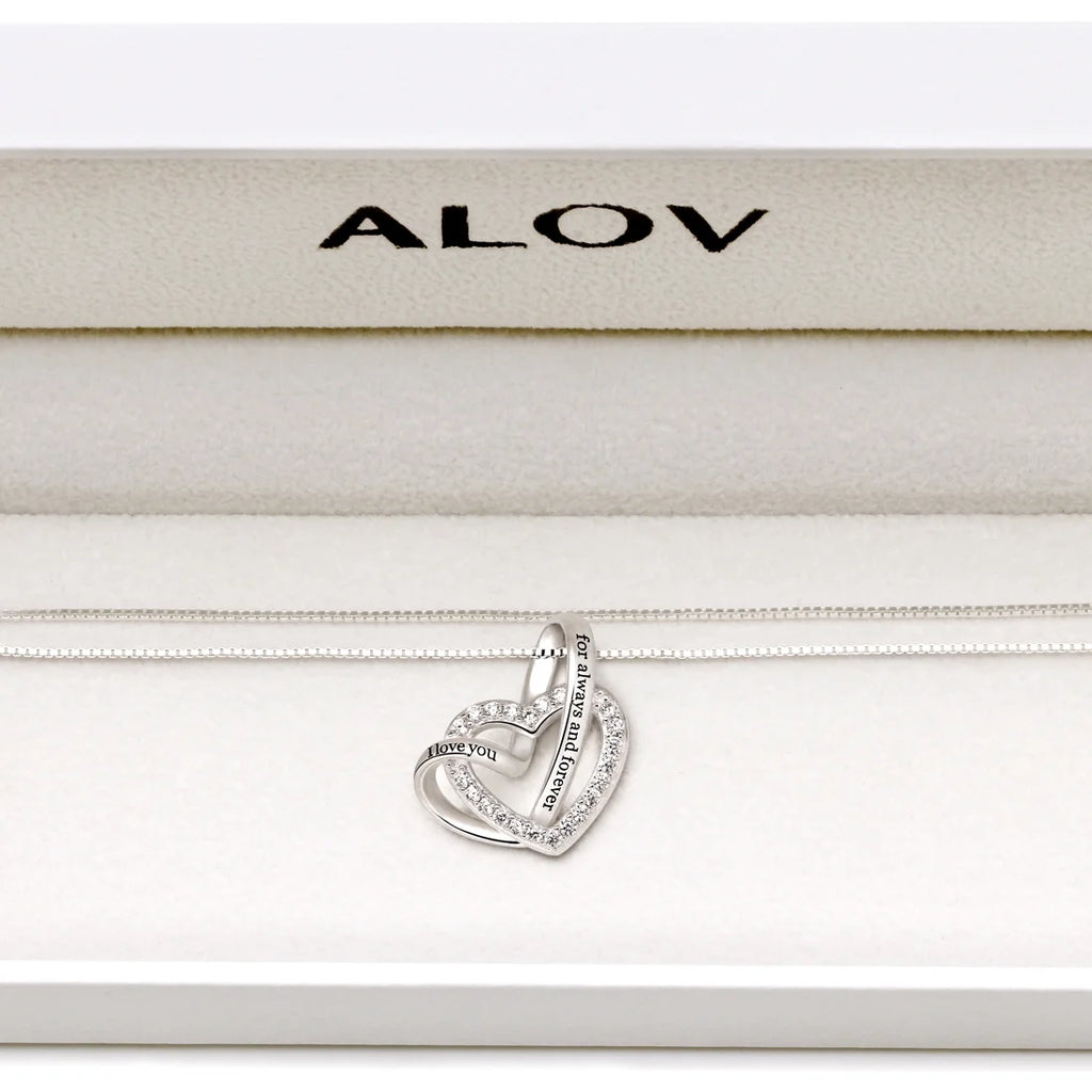 Sterling Silver Cubic Zirconia Love Heart Necklace F217