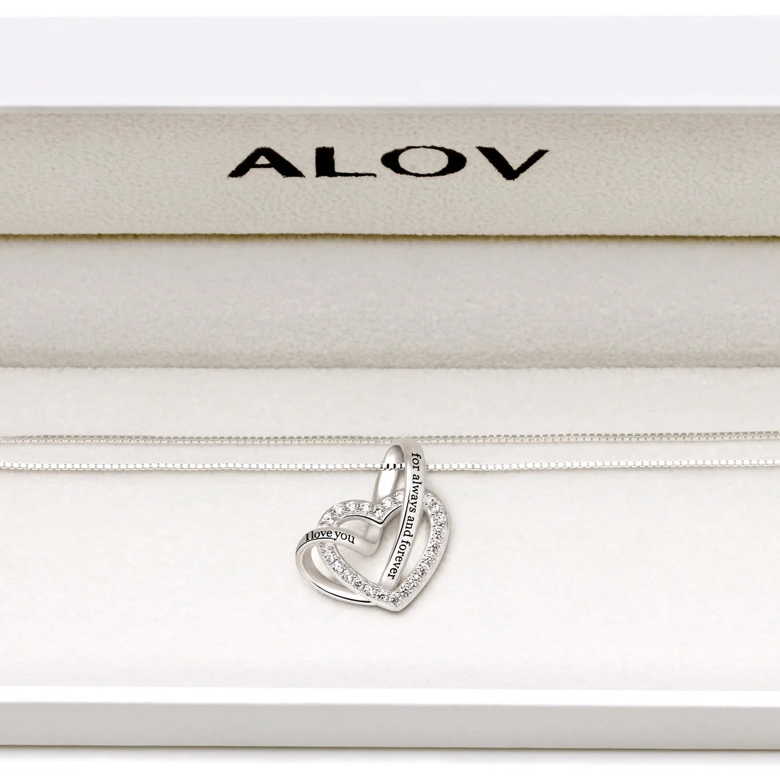 Sterling Silver Cubic Zirconia Love Heart Necklace F217