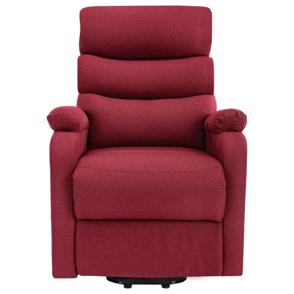 Wine Red Fabric Power Lift Massage Recliner S3833