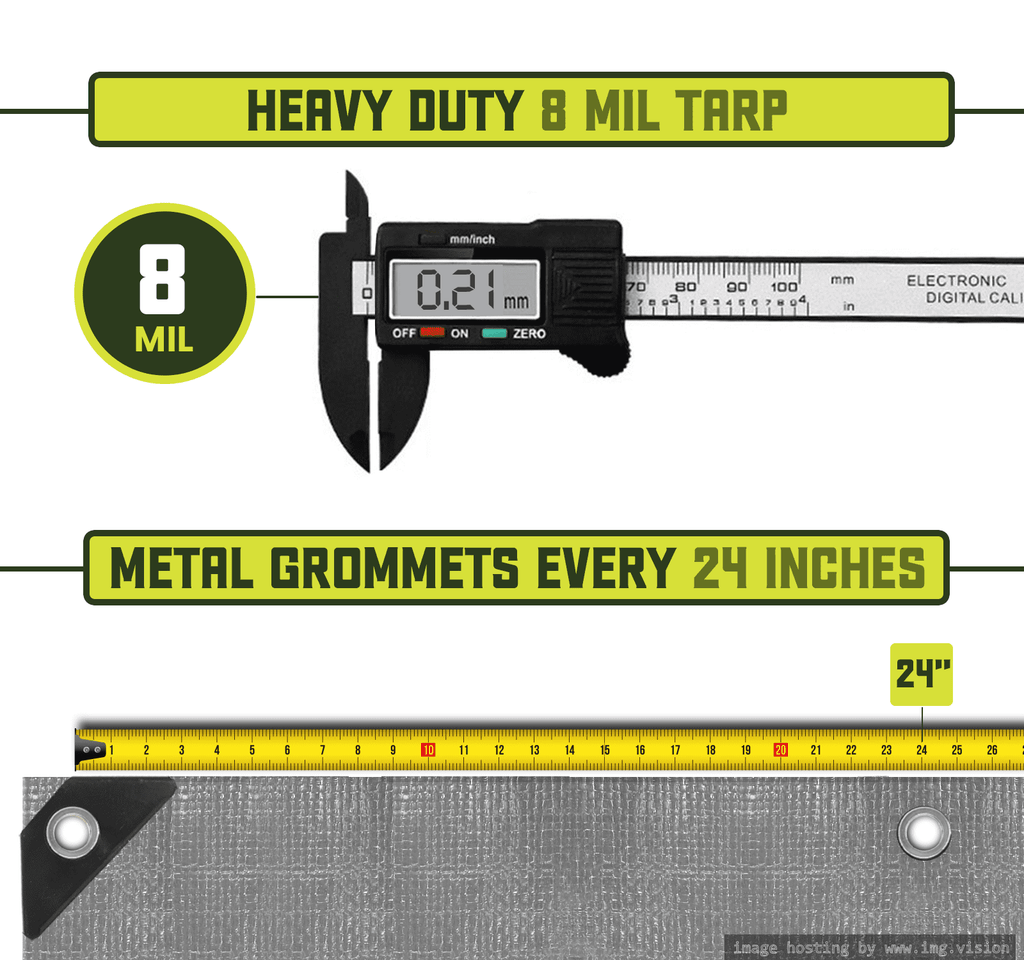 8 Mil Heavy Duty Waterproof Tarp 20′ X 30′Ft W70807