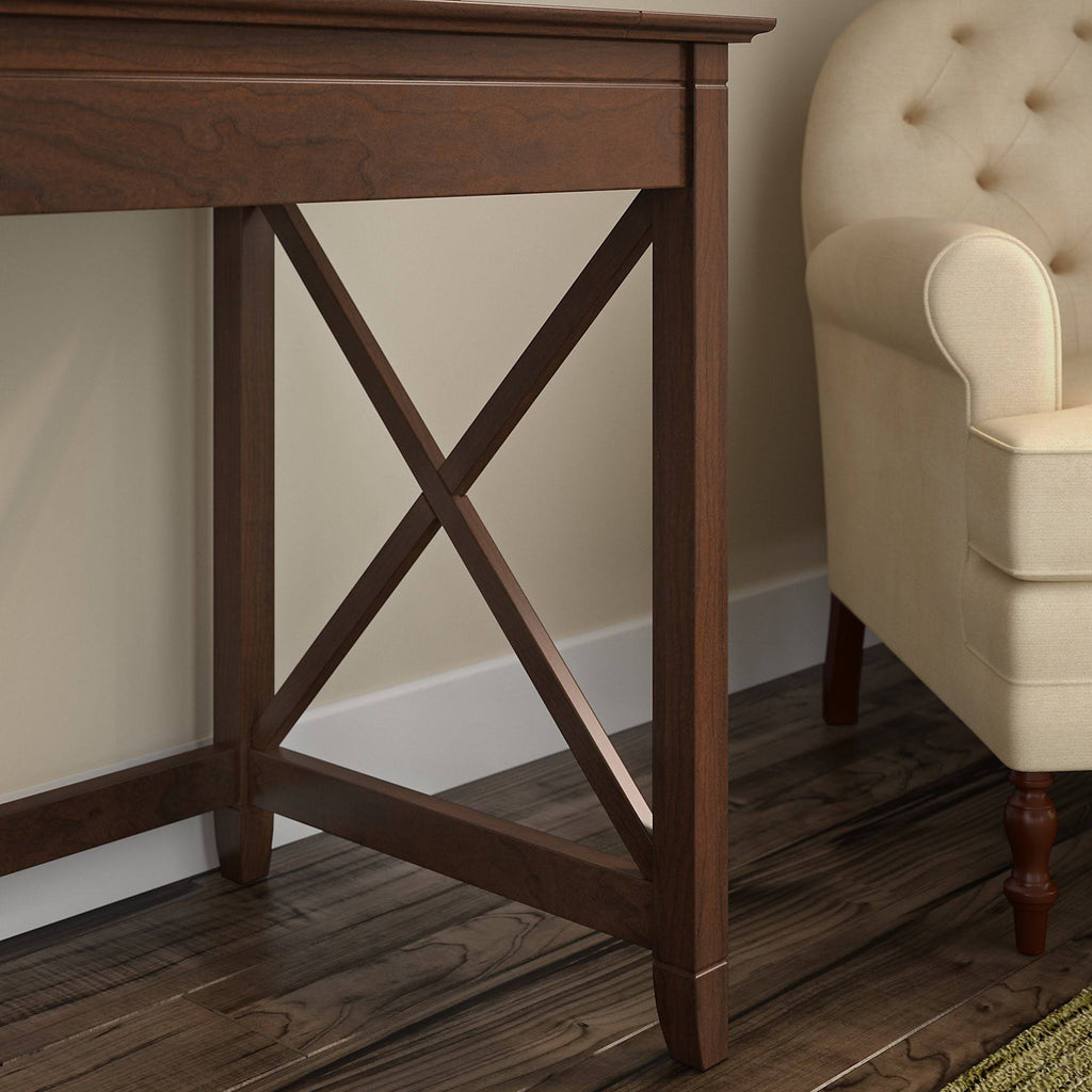 Linen White Oak L-Shaped Desk with 2-Drawer Mobile File Cabinet F56057