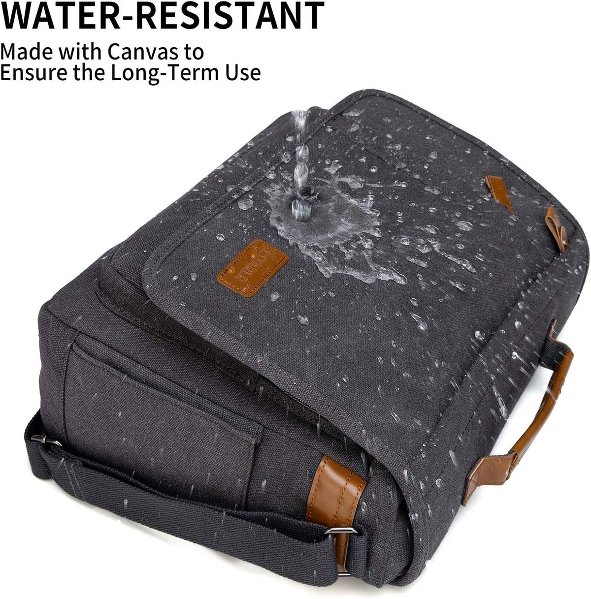 Canvas Laptop Shoulder Bag 17-17.3 Inch Water-resistance U1705