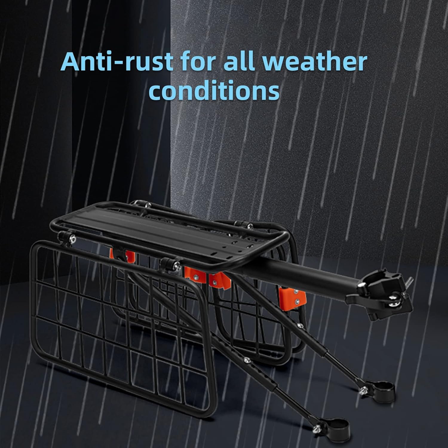 Bike Rear Rack with Basket, 165 LB Load, Aluminum Alloy, Quick Release, Pack of 2 E5206