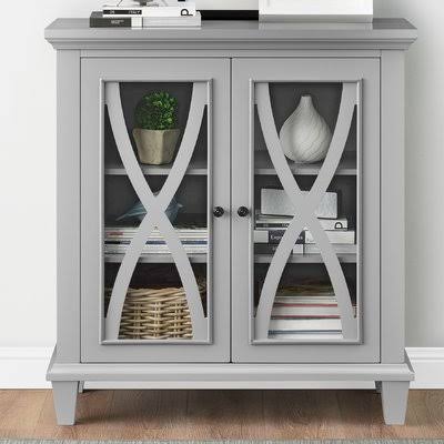 2 Door Accent Cabinet, Gray D3981