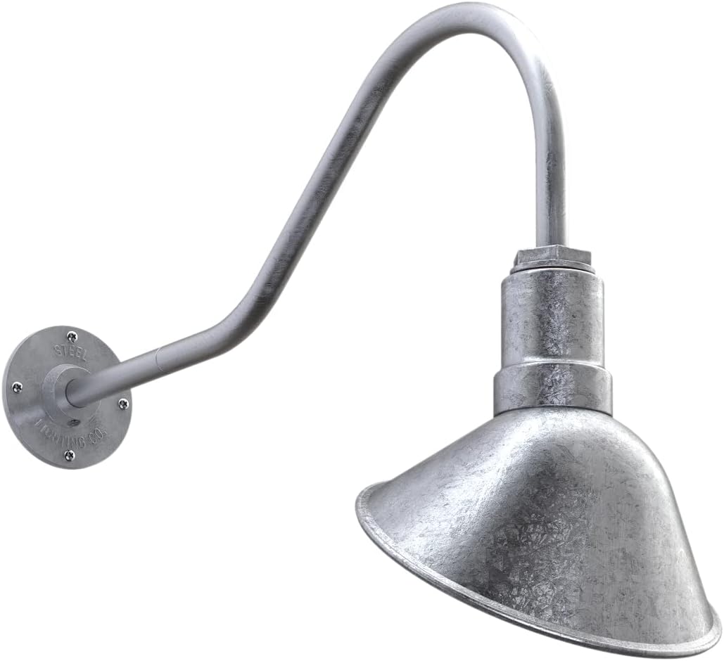 Red 9 inch Dome 11 inch Gooseneck Store Sign Light A3922