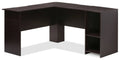 Espresso Corner Desk with Bookshelf Y105