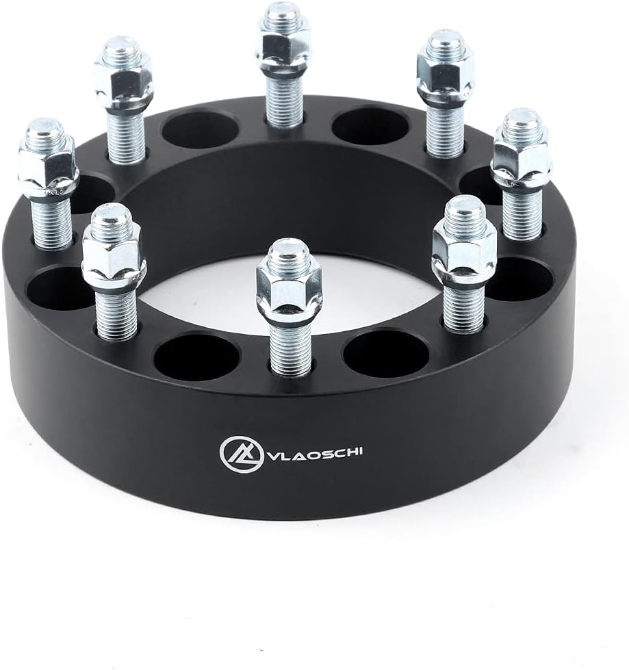 Black Forged 8x170 to 8x180 Wheel Adapters 2 Inch with 14x2 Studs Pack of 4 V65294