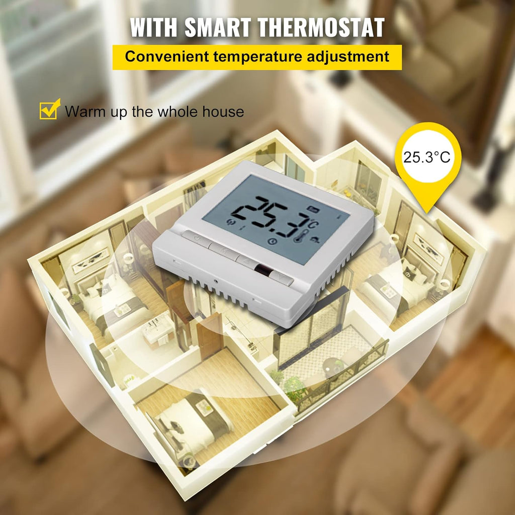 32 Square Feet Floor Heating Cable with Temperature Control Panel G65778