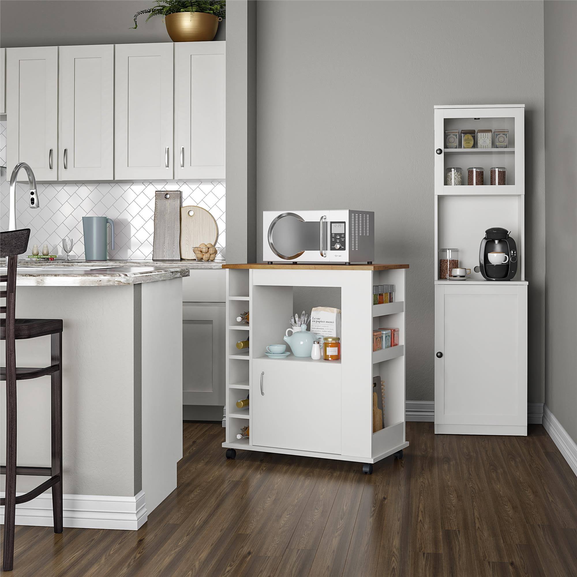 White Tall Bar Cabinet V7581
