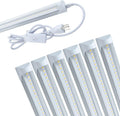 6 Pack 4FT 24W 6500K Cool White LED Shop Light with Plug Cable W698782