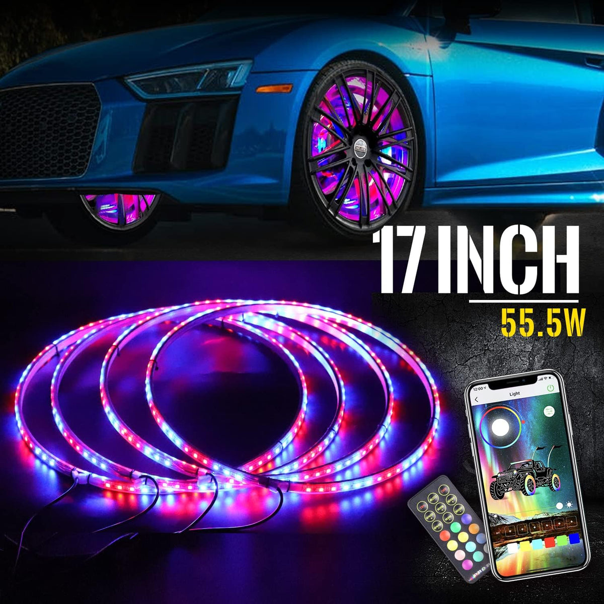 17inch Single Row Wheel Ring Light Kit -4PCS X654