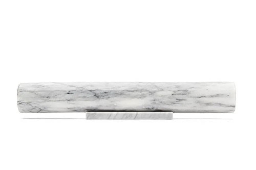 White Marble French Rolling Pin with Base D9239