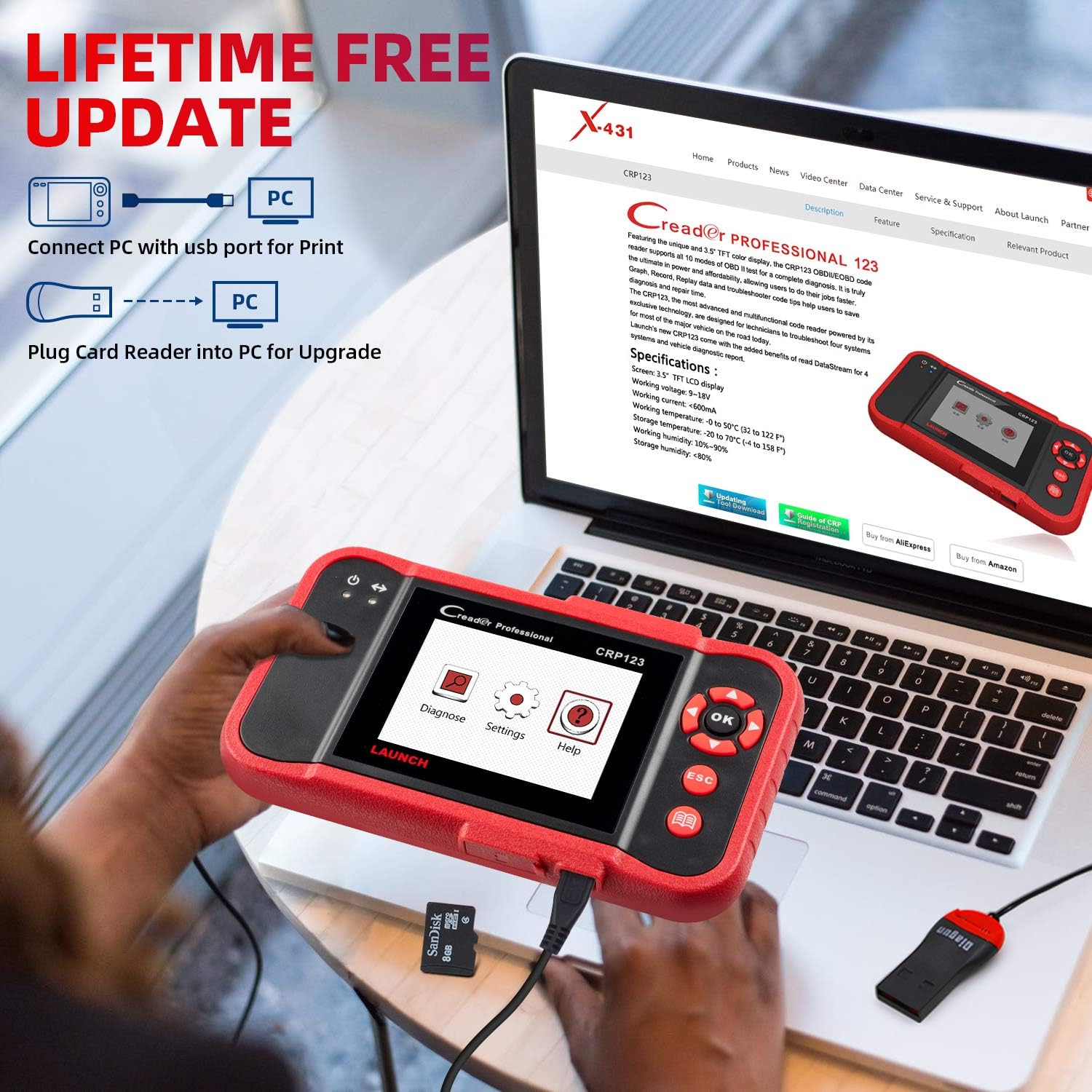 OBD2 Scanner with TPMS Activation Relearn Tool Automotive Diagnostic Scan Tool L819