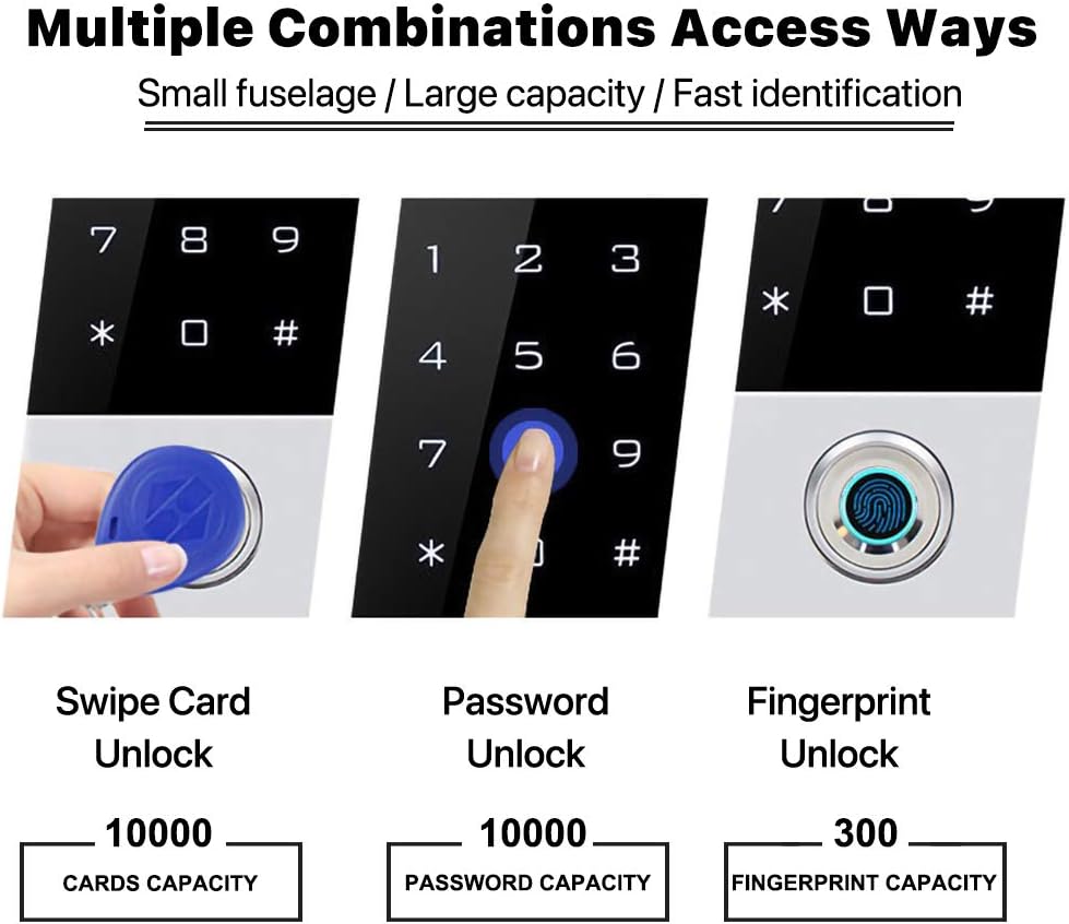 Zinc Alloy Metal Fingerprint Keypad Gate Opener Controller I922507
