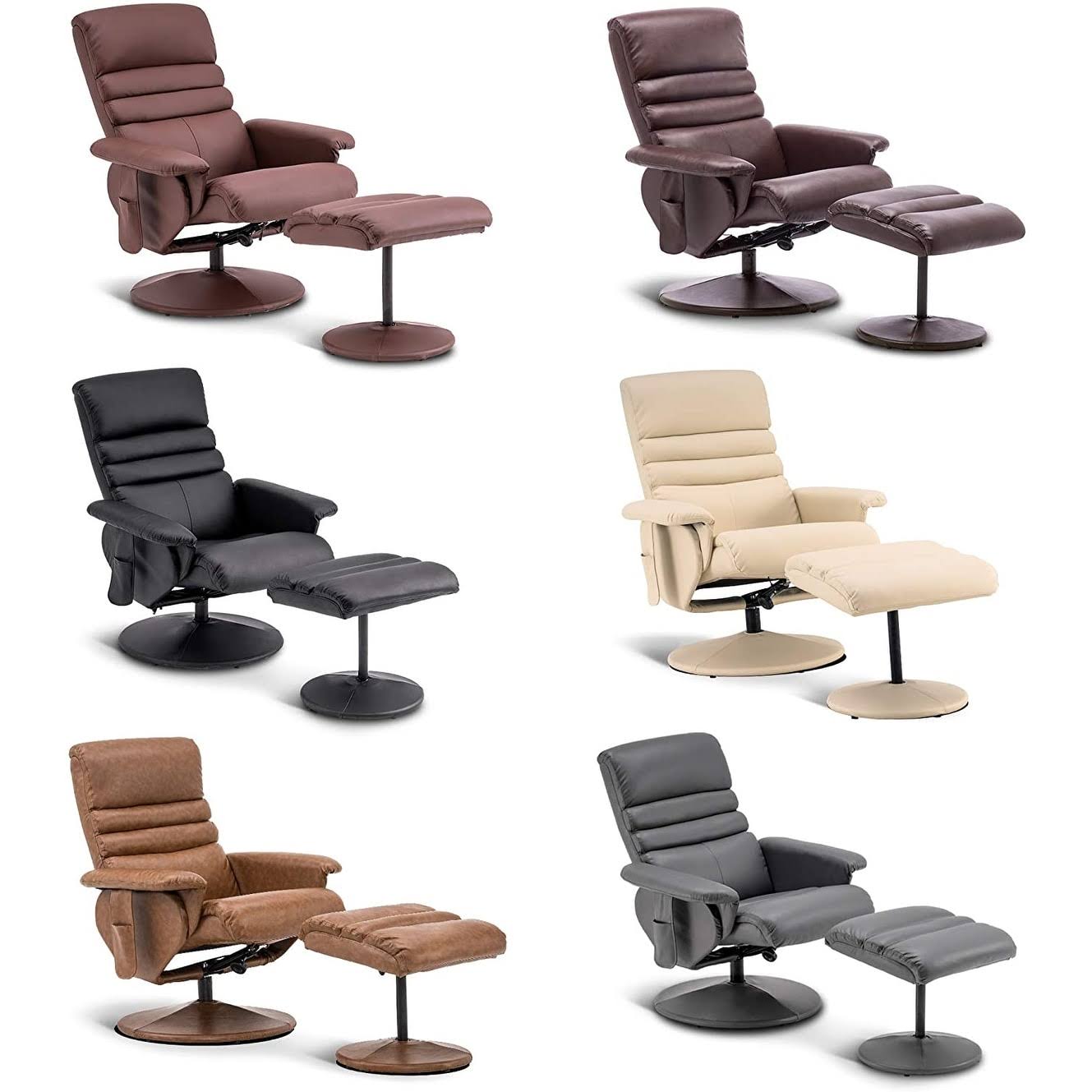 Saddle Swivel Massage Recliner Chair with Ottoman Z339