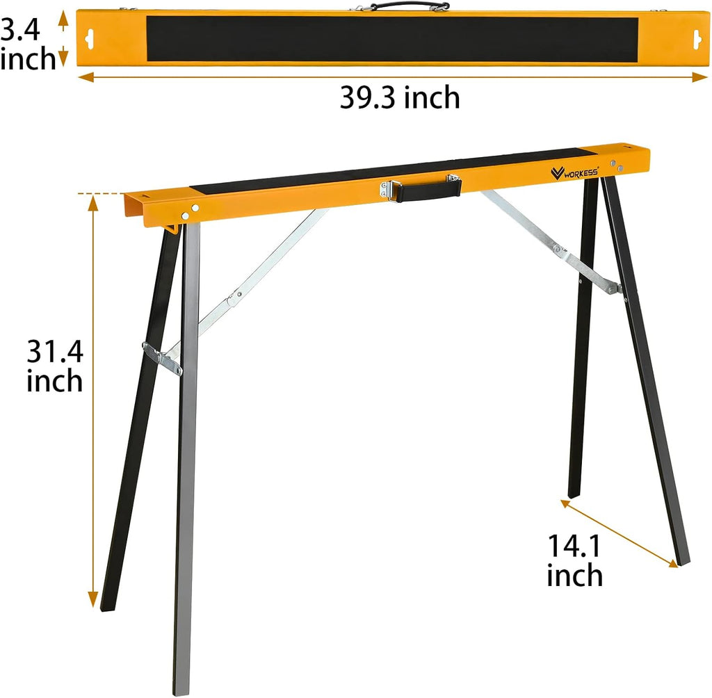 Twin Pack Portable Folding Sawhorse, 275 LBS Capacity Each X4930