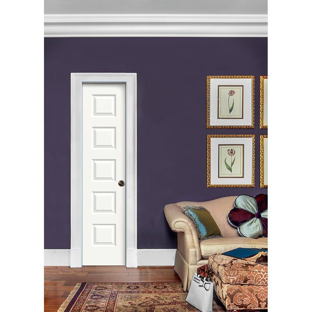18 in. x 80 in. Primed Left-Hand Smooth Molded Composite MDF Single Prehung Interior Door I819448