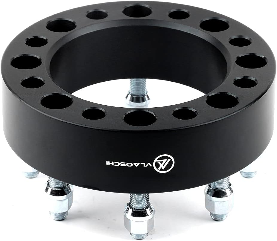 Black Forged 8x170 to 8x180 Wheel Adapters 2 Inch with 14x2 Studs Pack of 4 V65294