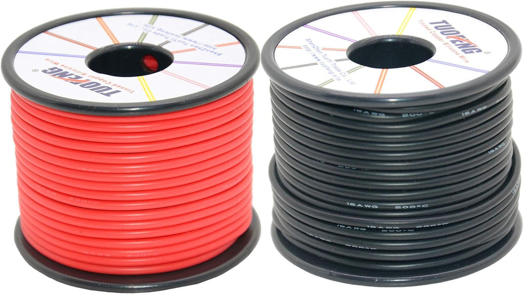 16 AWG Silicone Electrical Wire 160 Feet Tinned Copper Pack of 2 C952