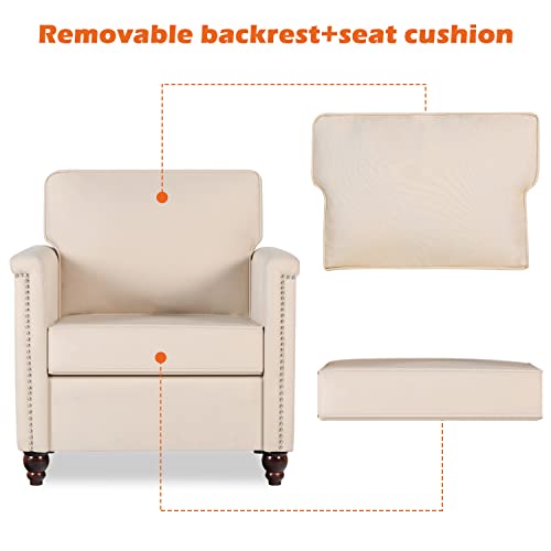 Beige Fabric Accent Chairs Set of 2 A105