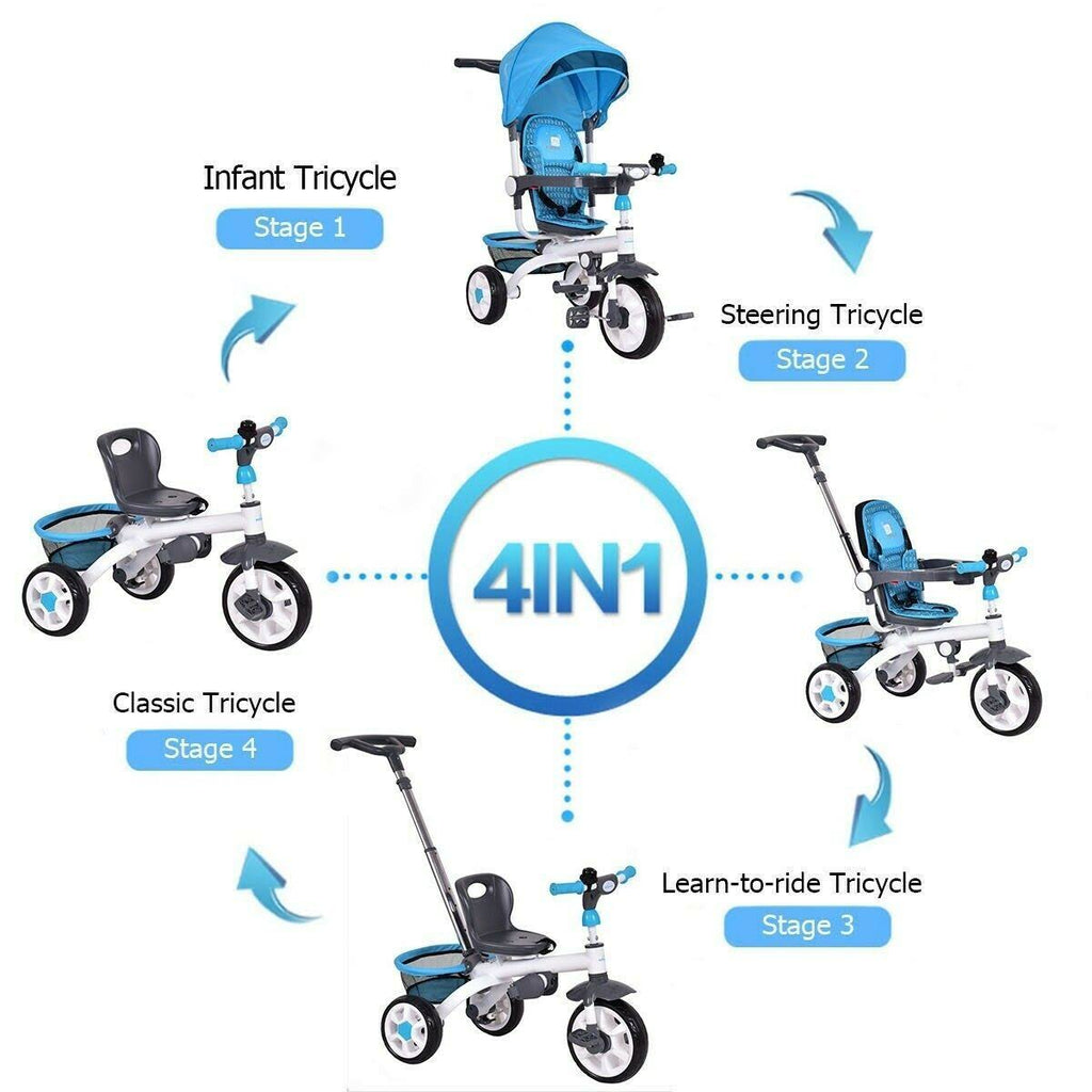 Detachable Baby Stroller Tricycle with Round Canopy B21719