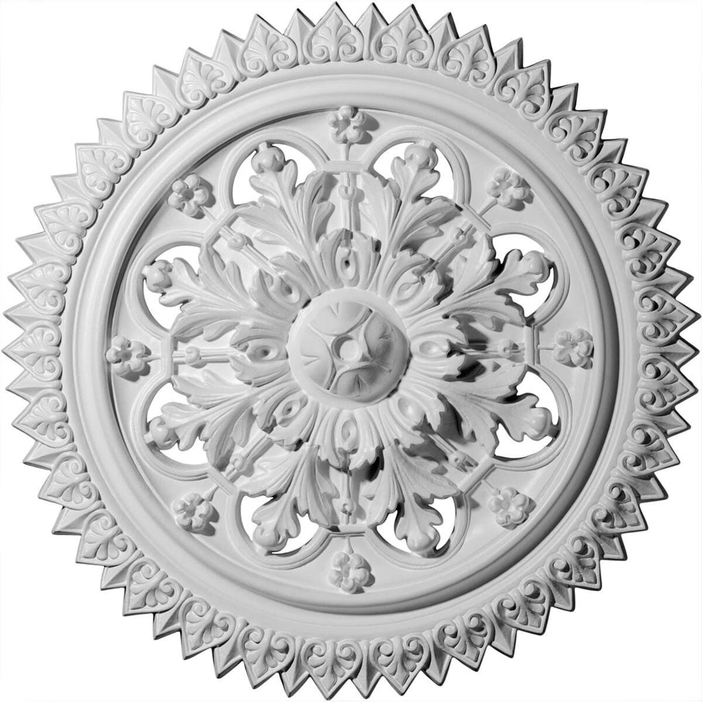 21 5/8 inch x 2 1/2 inch Hand-Painted Hickory Ceiling Medallion O745