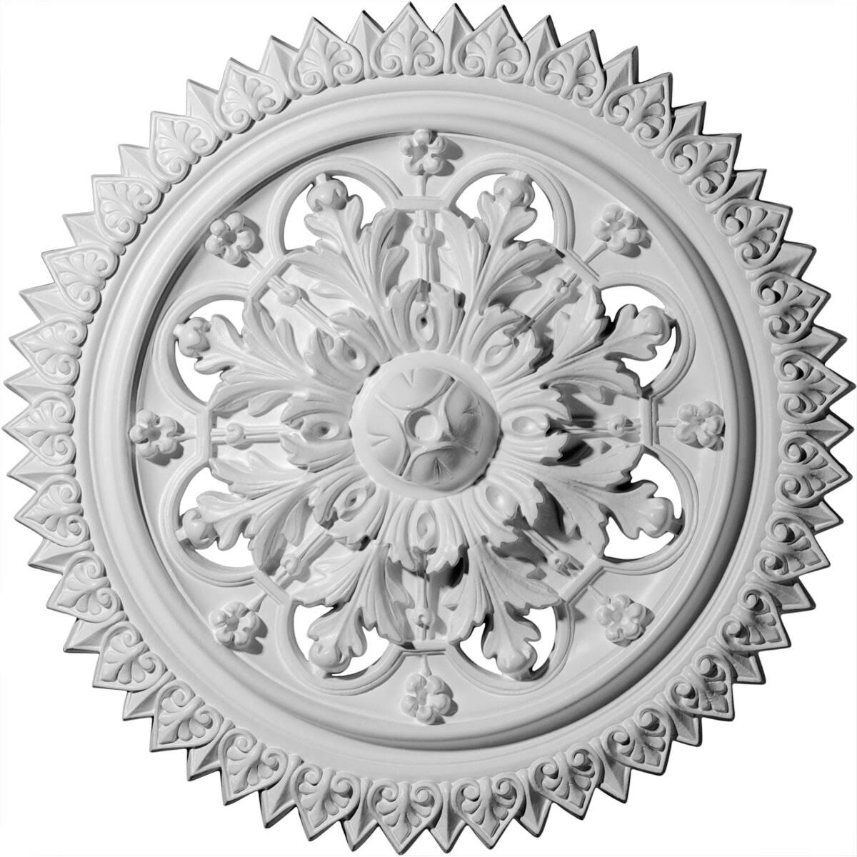 21 5/8 inch x 2 1/2 inch Hand-Painted Hickory Ceiling Medallion O745