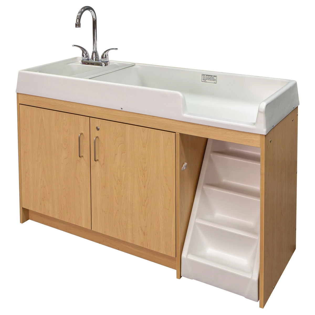 Maple Laminated Wood Baby Changing Table with Built-In Sink G226