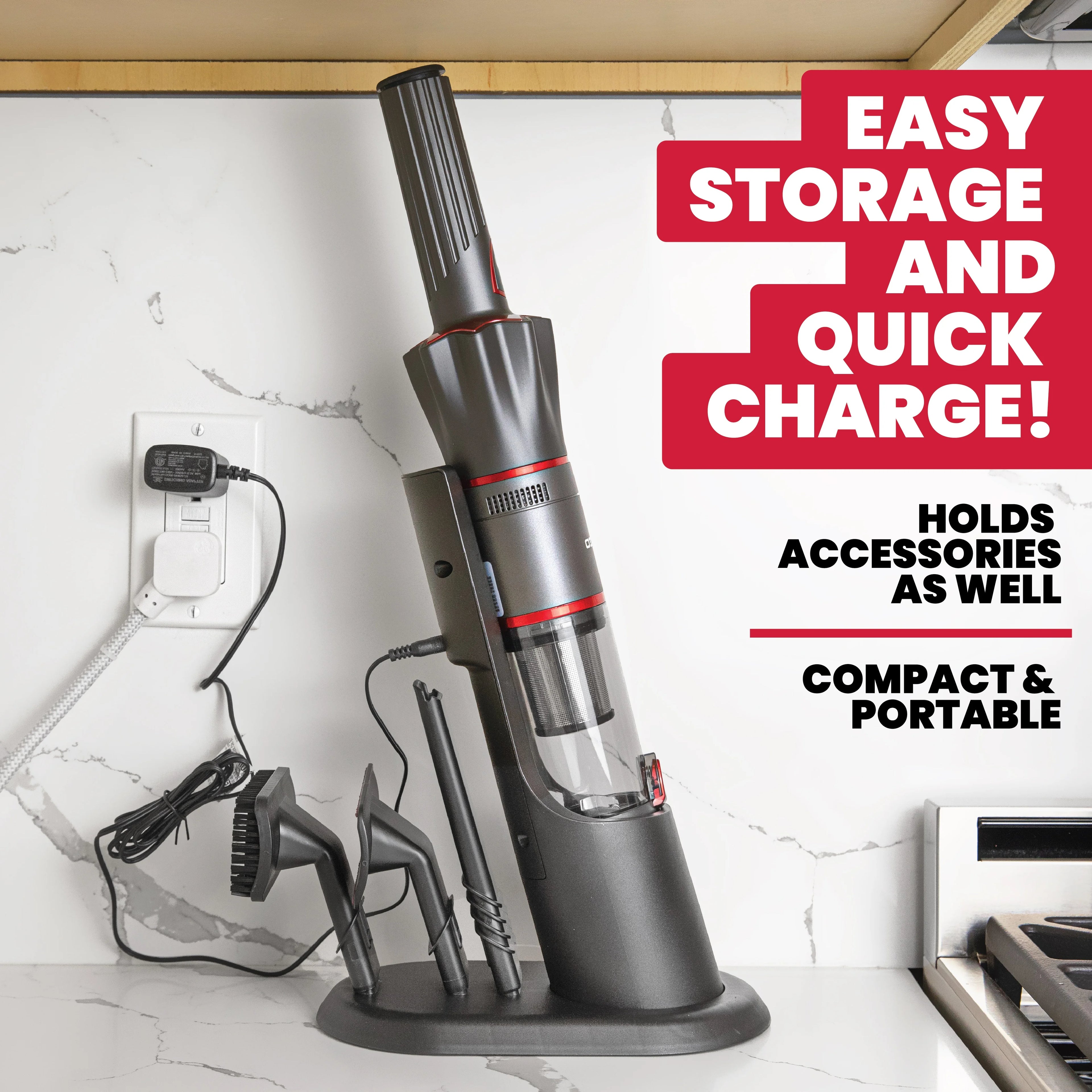 Red Cordless Handheld Vacuum H233879