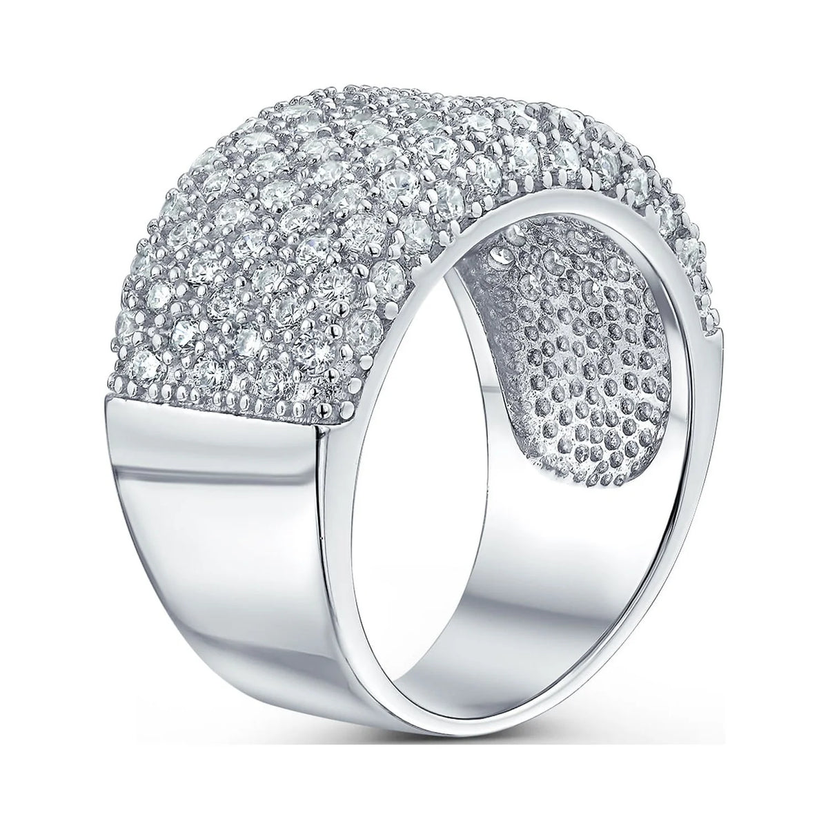 Wide Pave CZ Band Ring .925 Sterling Silver K93268