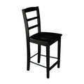 Black Solid Wood Counter Stool J115
