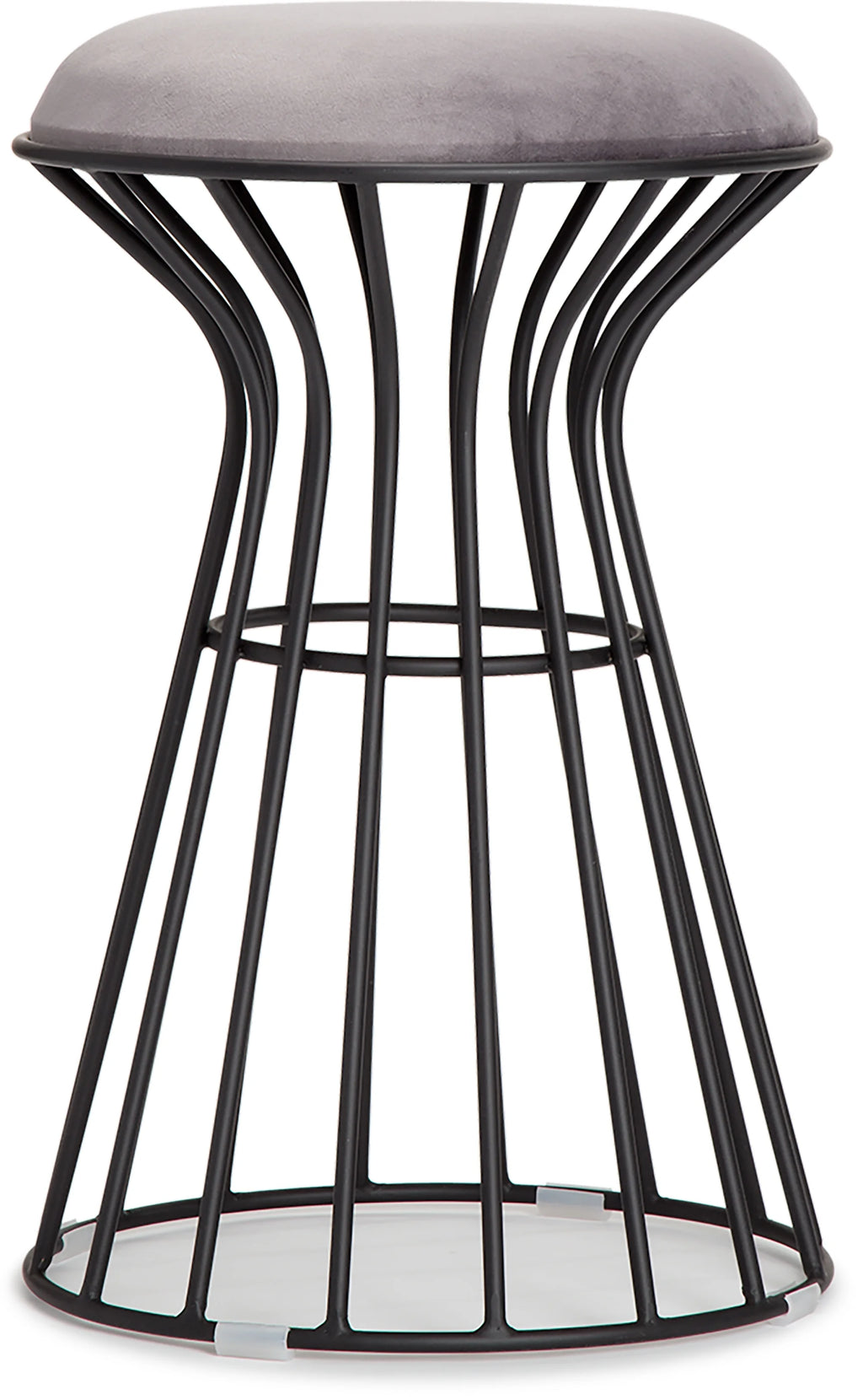 Black and Gray Velvet Vanity Stool N227