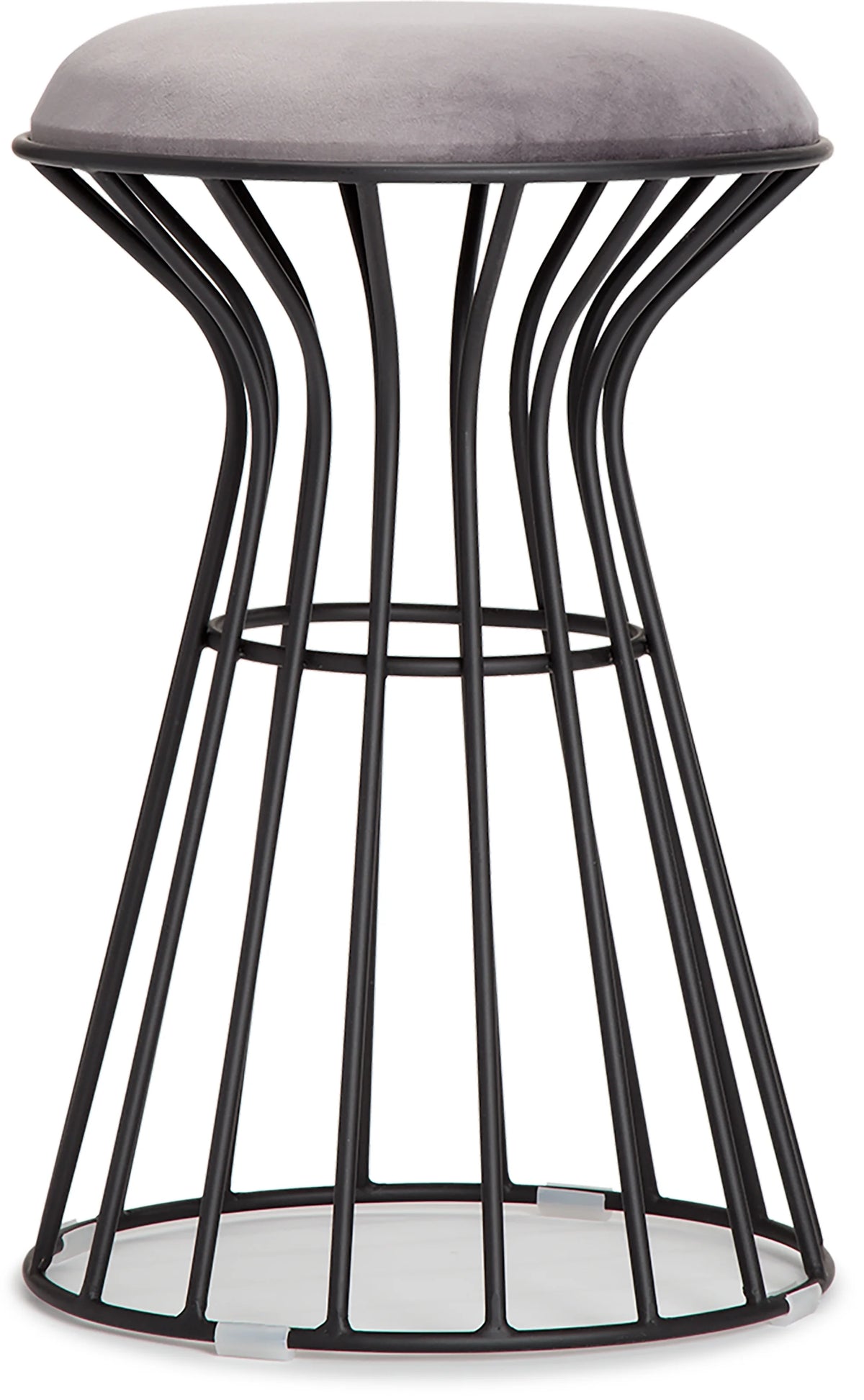 Black and Gray Velvet Vanity Stool N227