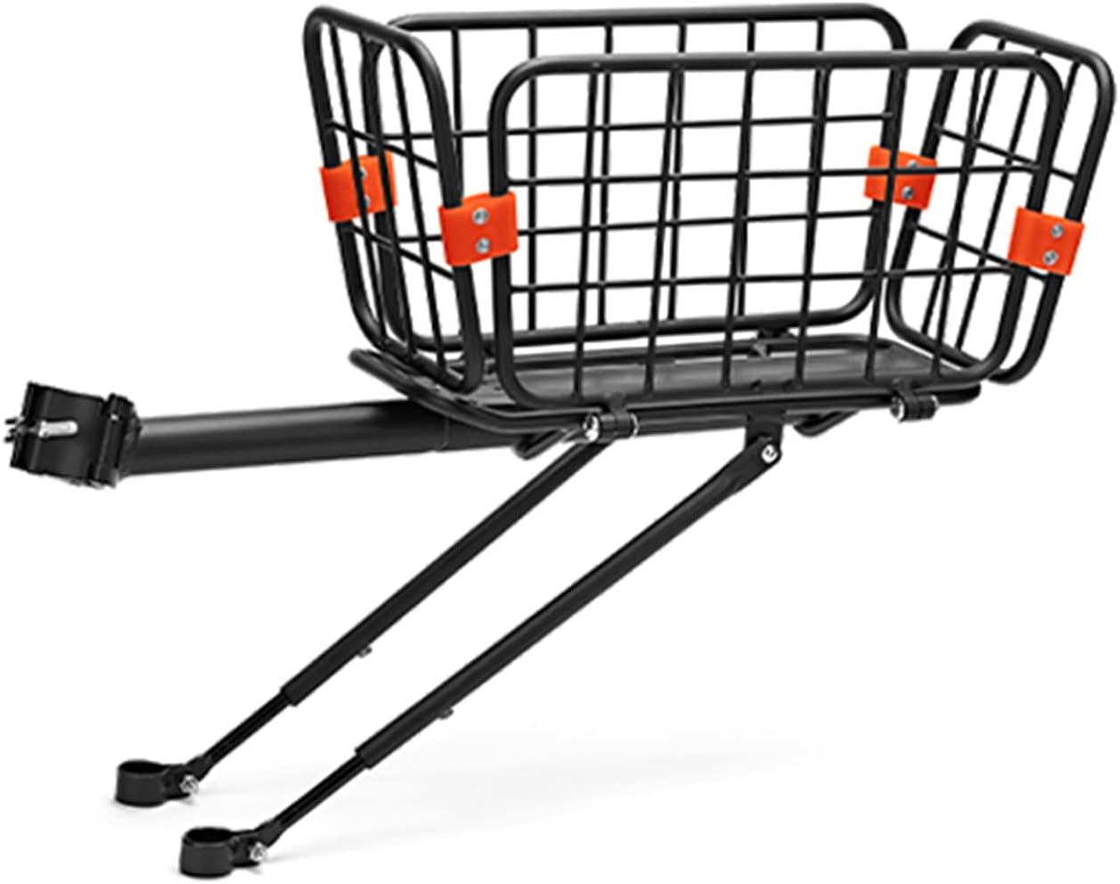Bike Rear Rack with Basket, 165 LB Load, Aluminum Alloy, Quick Release, Pack of 2 E5206
