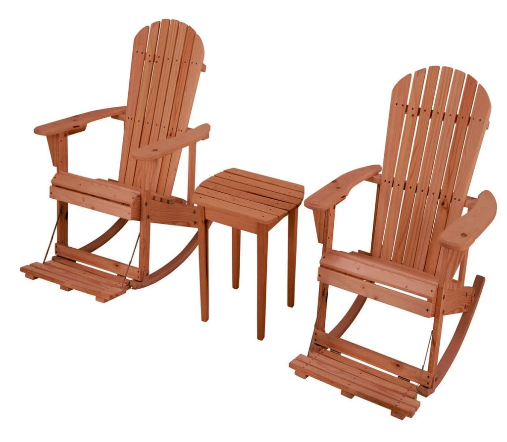 Walnut 3 Piece Patio Adirondack Rocker Set A4968