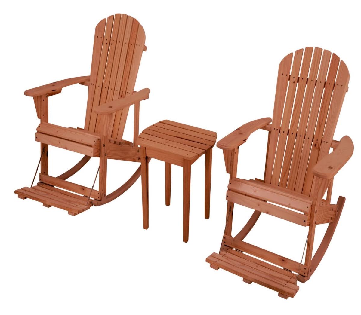 Walnut 3 Piece Patio Adirondack Rocker Set A4968