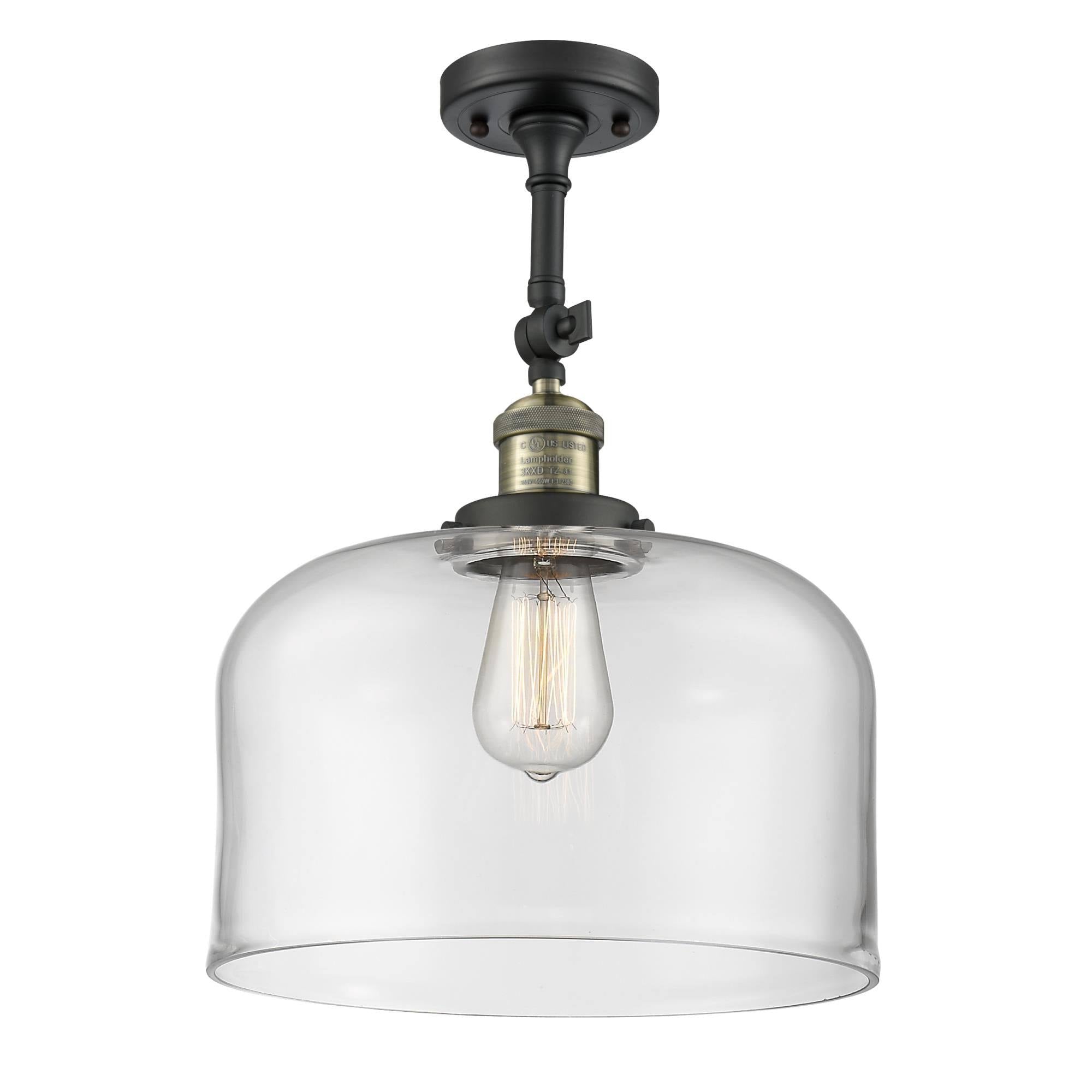 Large Bell Semi Flush Mount LED Antique Brass U99040