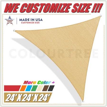 Sand Beige Triangle Sun Shade Sail Canopy Q9602