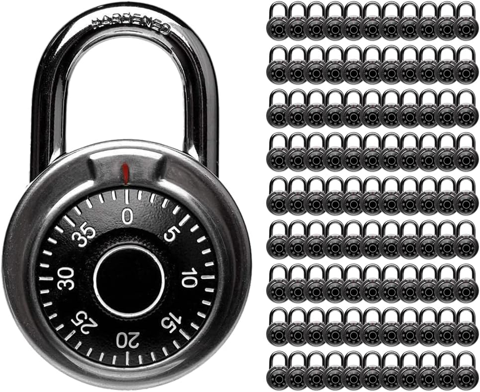 Combination Lock, Black Dial, Keyless Padlock, Pack of 100 F871