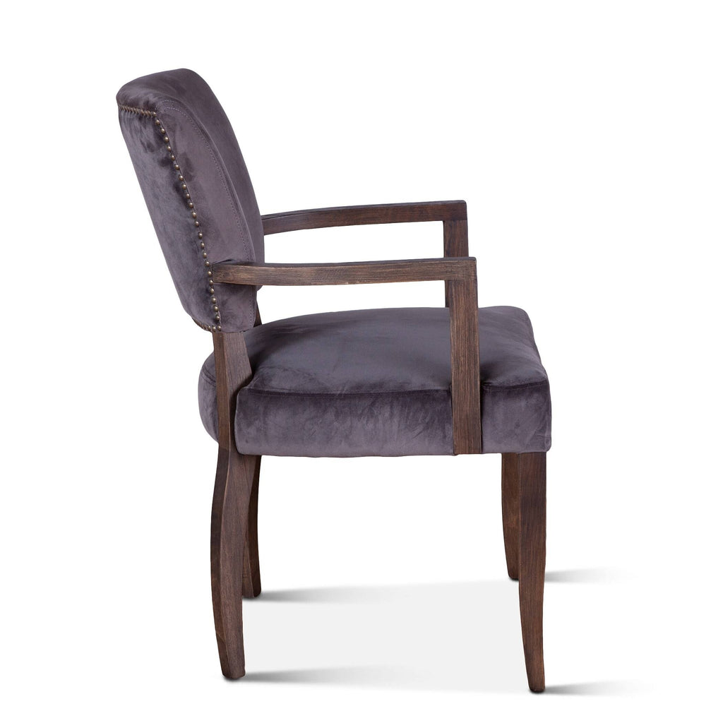 Asphalt Gray Velvet Upholstered Armchair G8459