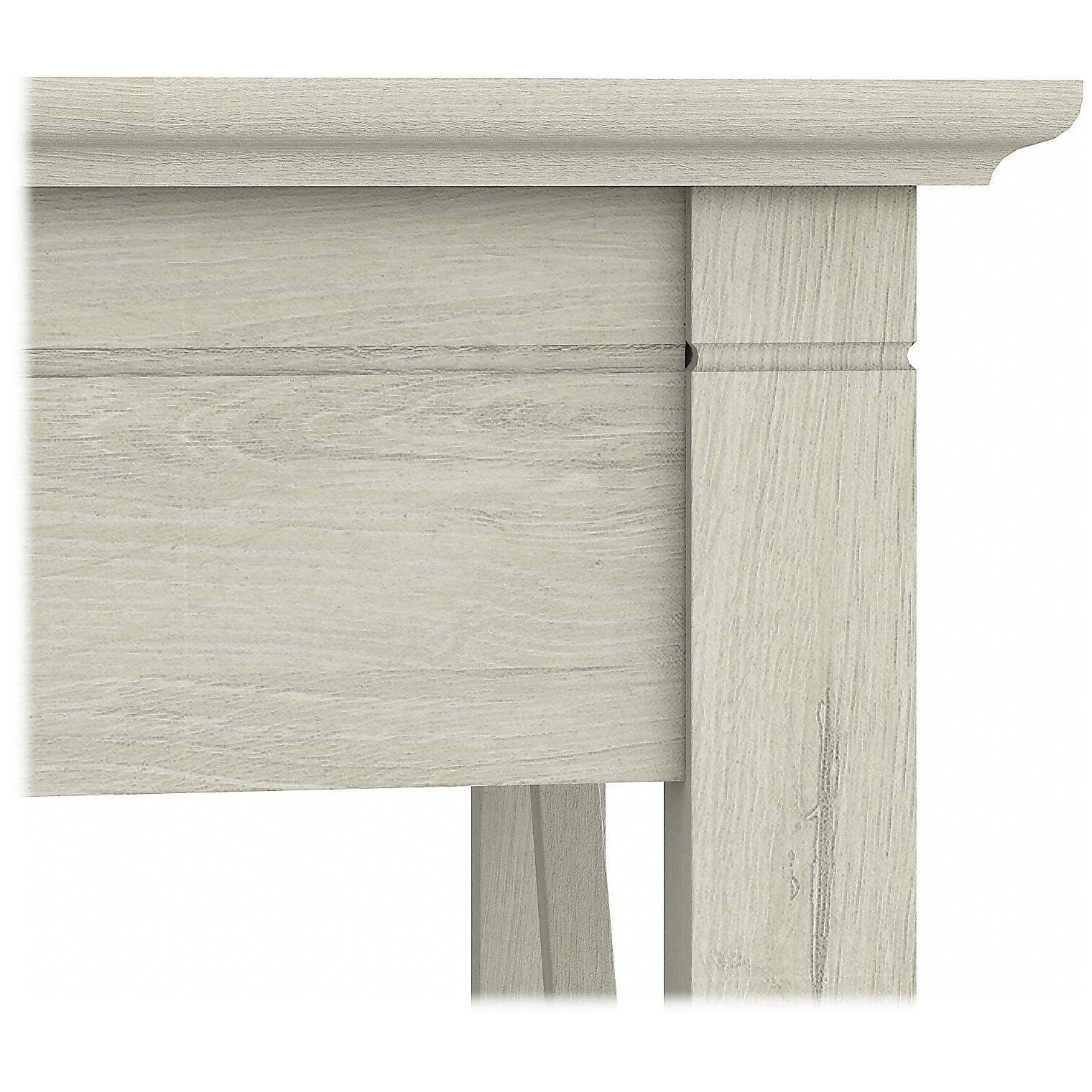 Linen White Oak L-Shaped Desk with 2-Drawer Mobile File Cabinet F56057