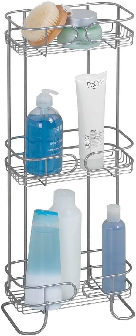 Matte Black Three Shelves Bathroom Shelf Caddy W974