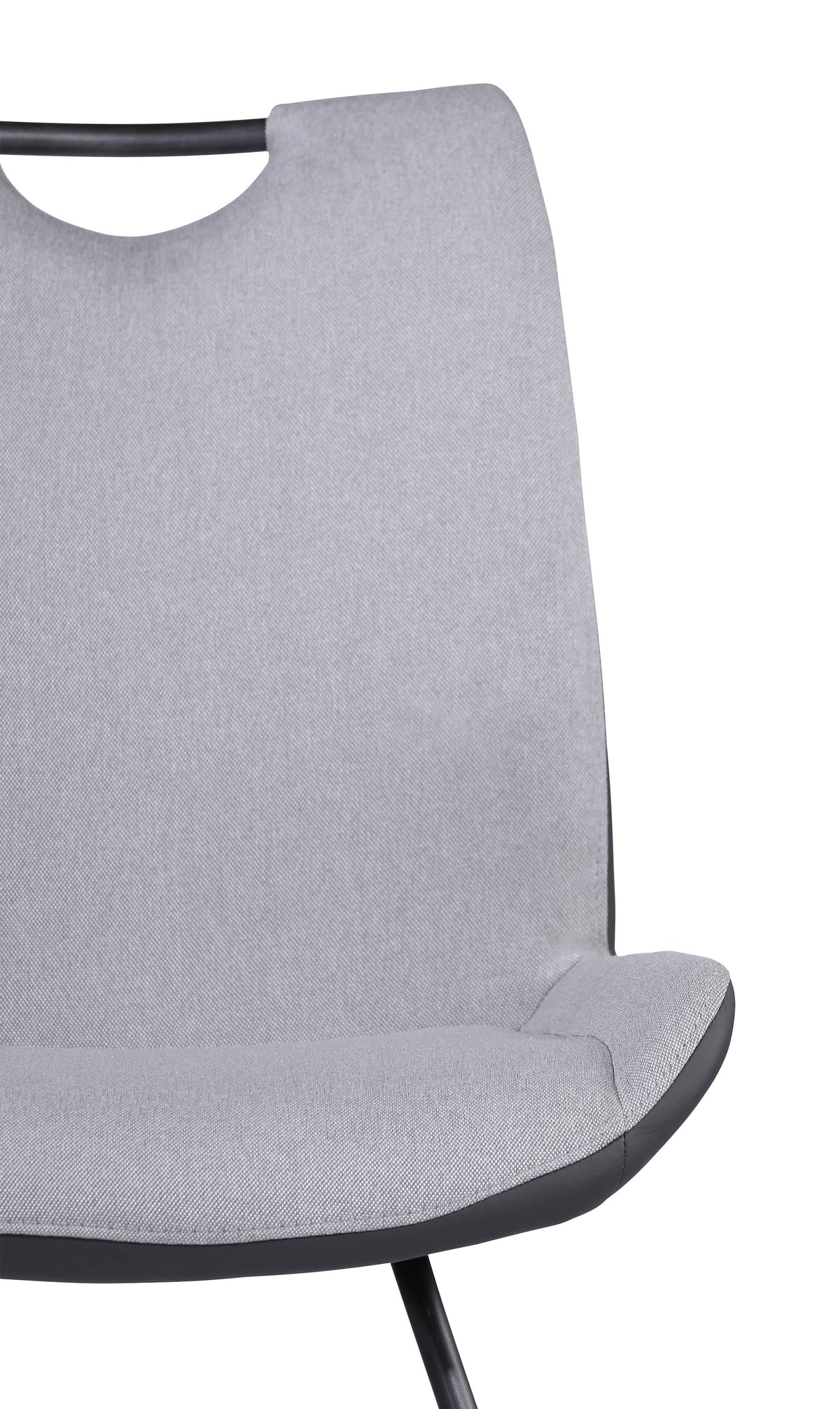 Grey Powder Coated Pewter Fabric Dining Chair Set of 2 N9388